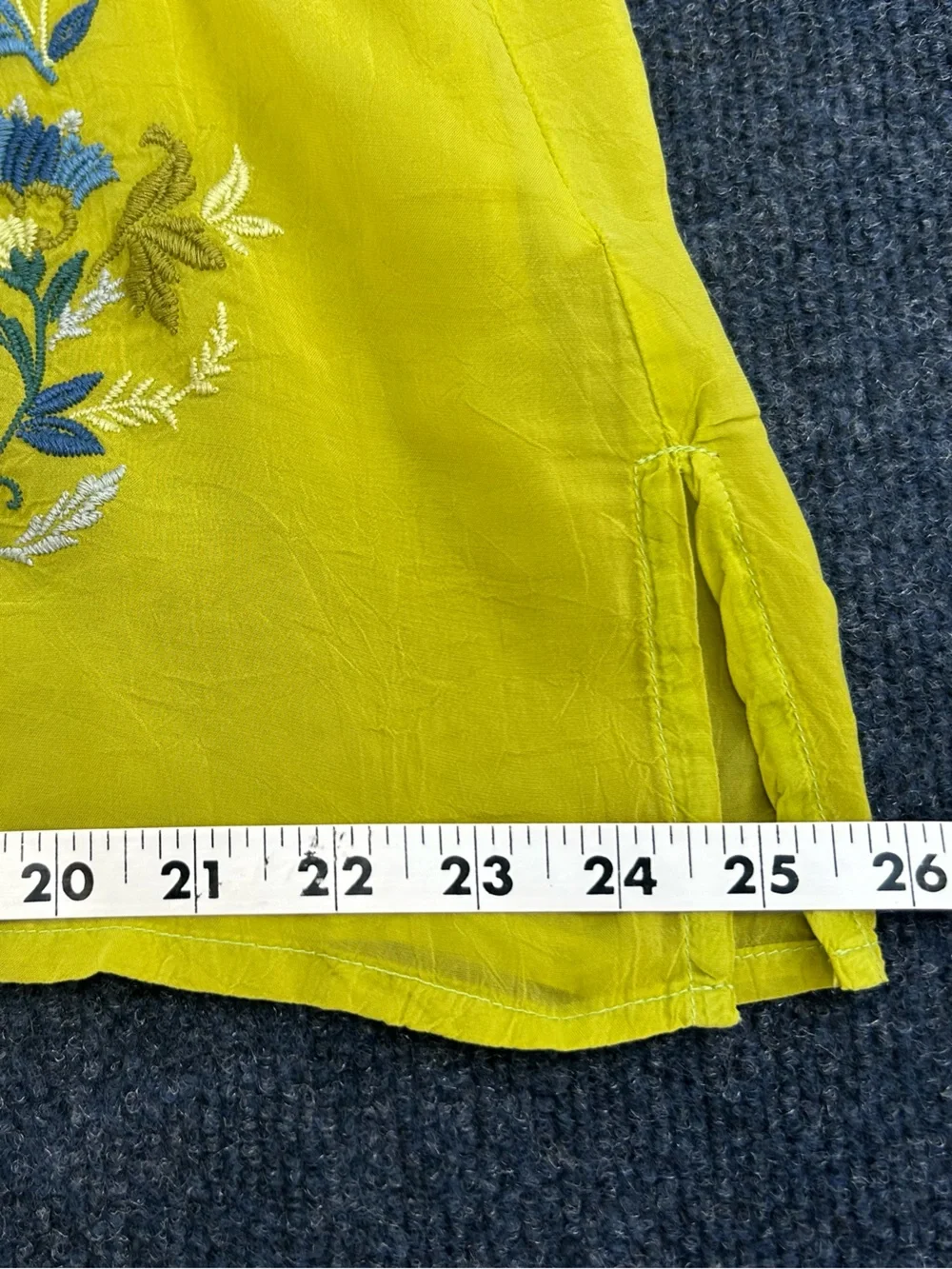 Johnny Was Embroidered Eleana Blouse in Chartreuse Medium